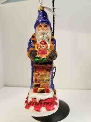 VINTAGE CHRISTOPHER RADKO SANTA ROOFTOPS OF LONDON ORNAMENT 8 INCH TALL RETIRED