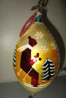 Radko LUCY'S FAVORITE RETURNS Yellow Teardrop Christmas Ornament New 1011618 Box