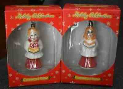 CHARMING CHRISTOPHER RADKO MADE FOR TARGET CHOIR BOY CHOIR GIRL BELL ORNAMENTS