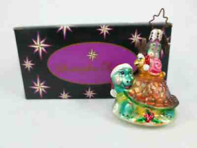 Retired Christopher Radko Turtle Express Christmas Ornament Little Gems 1010616