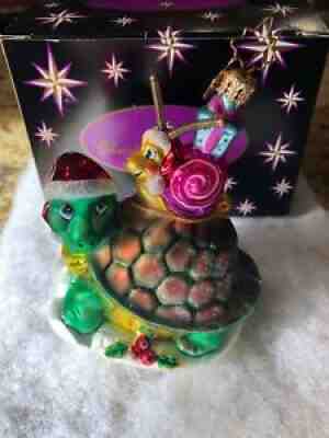 Christopher Radko RETIRED Christmas Ornament TURTLE EXPRESS