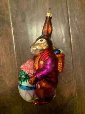 1996 Christopher Radko Christmas Tree Ornament Roy Rabbit Bunny Retired Easter^