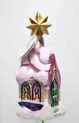 Retired CHRISTOPHER RADKO Midnight Mass Blown Glass Pink Christmas Ornament