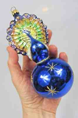 Peacock Glass Ornament