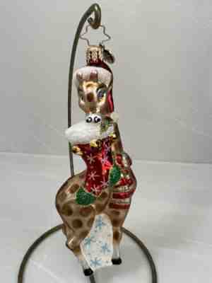 Christopher Radko Sky High Giraffe with stocking 1017590