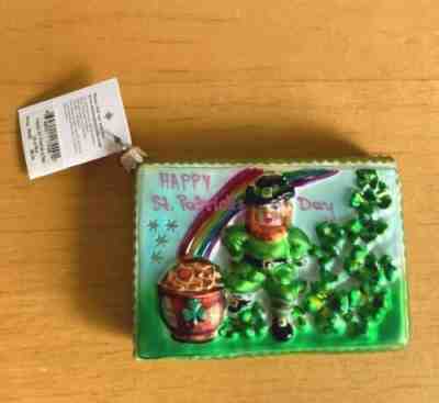 Christopher Radko outlet Happy St. Patrick's Day Postcard Ornament Irish Paddy's Gold