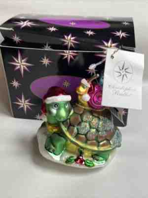 Retired Christopher Radko Turtle Express Christmas Ornament w/ Tags #5C