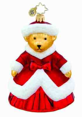 Radko 2010 MUFFY WHITE CHRISTMAS VanderBear 1015678 Glass Ornament