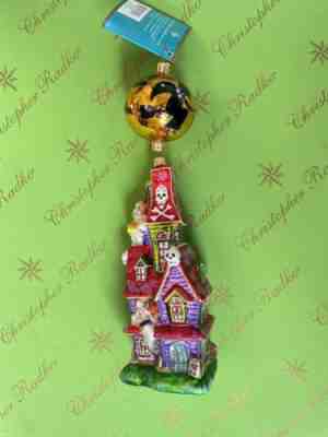 Radko ** No Bodies Home ** Haunted House Glass Christmas Halloween ornament