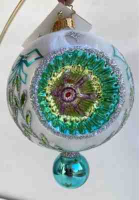 Christopher Radko Ice Ball Beauty Christmas Ornament Turquoise Reflector Drop