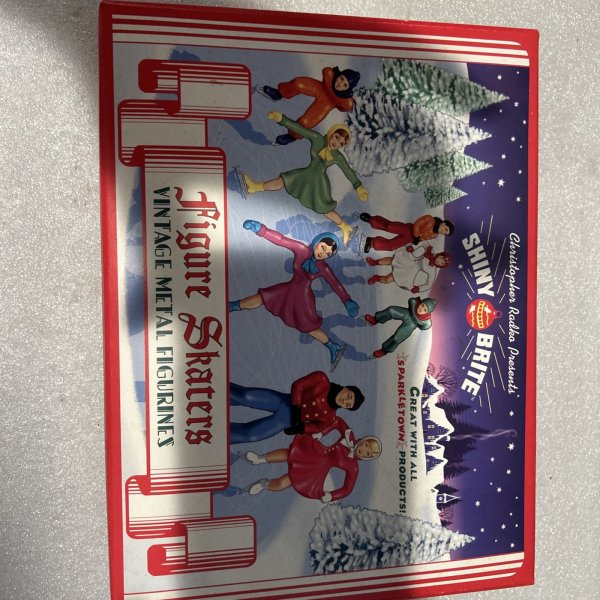 RARE Christopher Radko Shiny Brite Figure Skaters - Vintage Metal Figurines