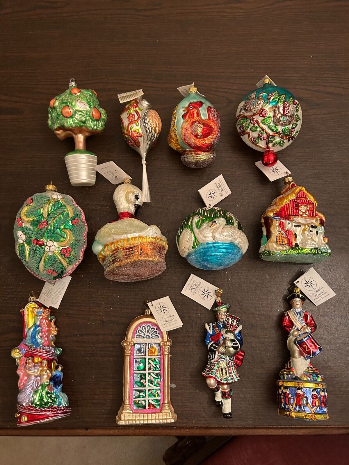 Christopher Radko 12 days of Christmas Ornament complete set