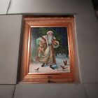 Christopher Radko Woodland Santa 1996 Painting 29 1/2 Inches Wide And 33 1/2 Tal