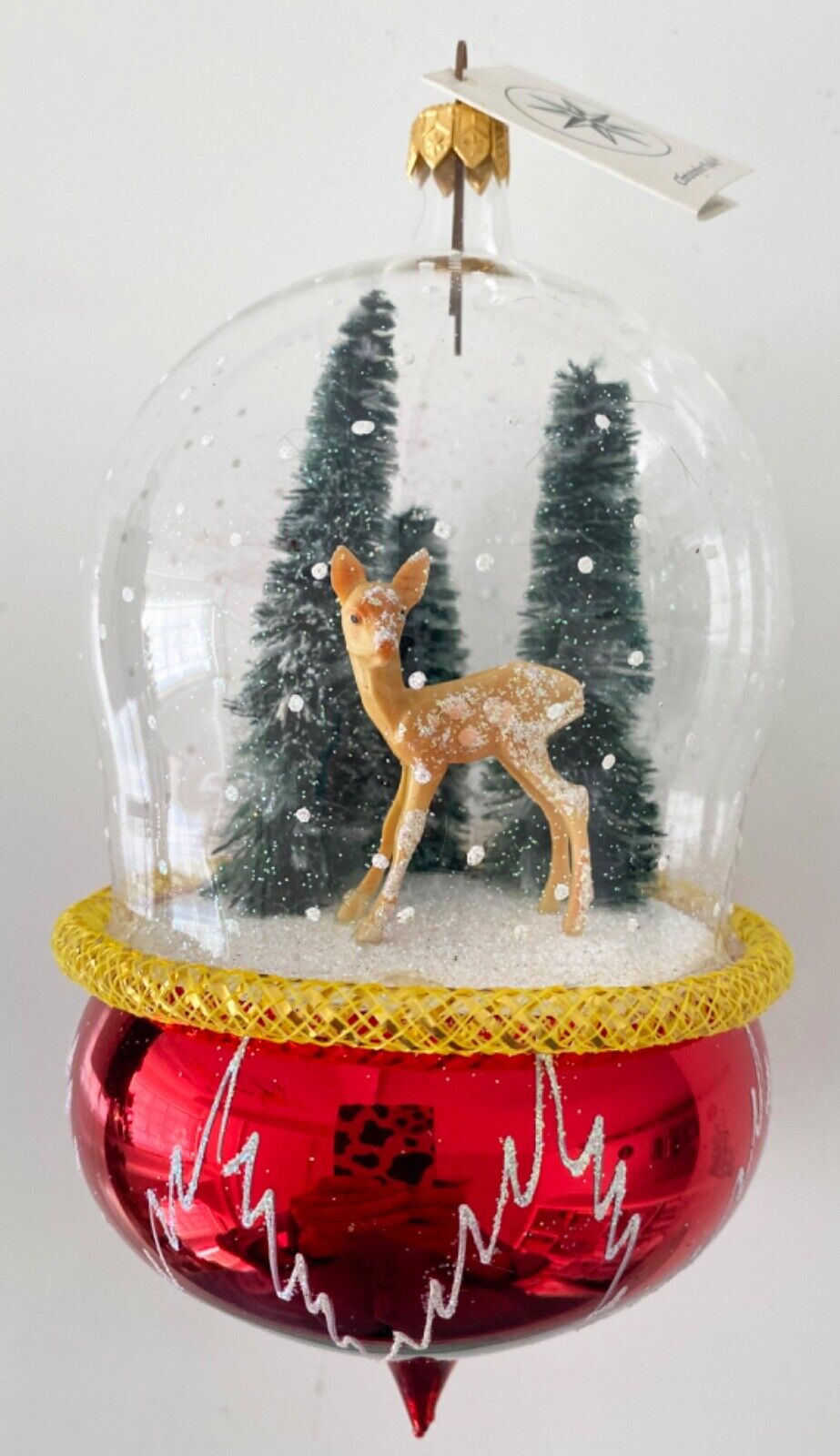 RARE CHRISTOPHER RADKO ITALIAN CHRISTMAS ORNAMENT "WINTER MORNING" SNOW GLOBE