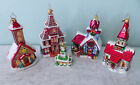 5 Christopher Radko church ornament lot Grandeur in Gingerbread Dickens Chapel