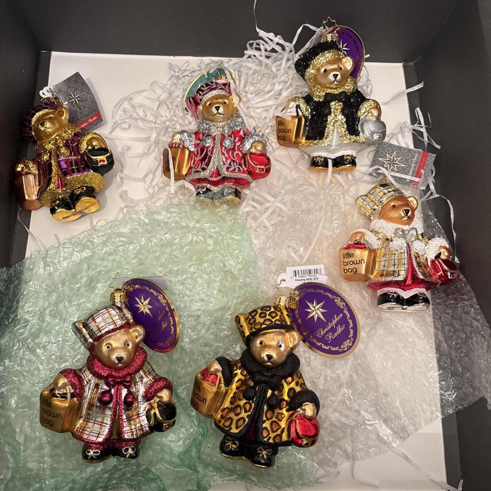 NWT 6 Christopher Radko Bloomingdale's Christmas Shopping Muffys