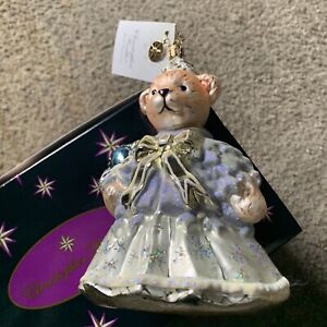 Christopher Radko Muffy Vanderbear Snowflake Christmas Ornament  EUC 6”