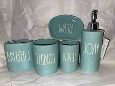 Rae Dunn 8 piece Tiffany Blue retailer Bathroom