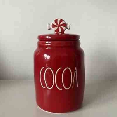 Rae Dunn Figural RED COCOA Canister & PEPPERMINT Canister online Christmas