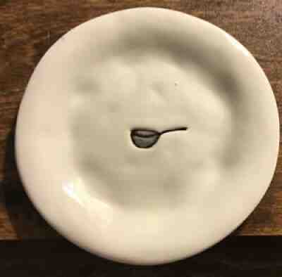 Rare RAE DUNN Dimpled 6" Plate By MAGENTA MEASURING CUP Motif