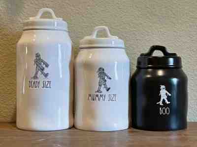 Rae Dunn MUMMY SIZE AND DEADY SIZE Canister Set deals - White.