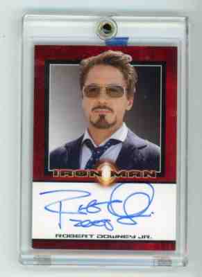 2008 MARVEL IRON MAN ROBERT DOWNEY JR AUTO AUTOGRAPH INSCRIPTION RARE SIGNED 200