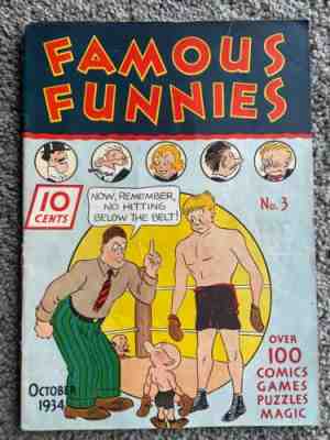RARE 1934 PLATINUM AGE FAMOUS FUNNIES #3 KEY ISSUE 1ST BUCK ROGERS COMPLETE NICE