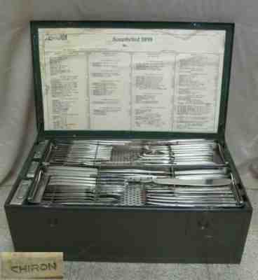 WWII 1939 GERMAN LARGE MEDICAL SURGICAL TOOLS SET CHIRON HAUPTBESTECK XTR RARE