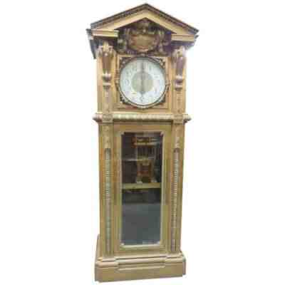 Historic Solid Bronze Grandfather Master Clock Singer Sewing Machine Company