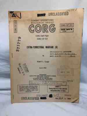 RARE Secret US Document Alien Warfare Army Space Force UFO SETI 1965 NASA UFO