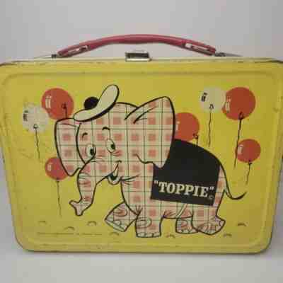 Toppie The Elephant Tin Lunch Box ORIGINAL 1957 Lunchbox RARE Kroger Promotion