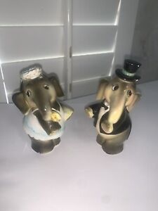 New ListingRare Norcrest Py Inspired Htf Japan ? Anthropomorphic Wedding Elephant Shakers