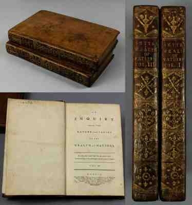 1776 rare Adam Smith Nature Wealth of Nations 1st Dublin edition 2 vols [of 3] 
