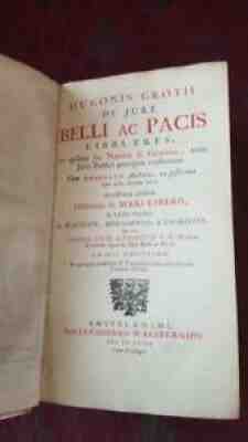 Rare Antique Latin Book De Jure Belli AC Pacis Libri Tres by Hugonis Groth
