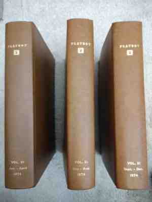Rare Playboy Hardcover bound Vol. 21 1974 -3 Book Set!