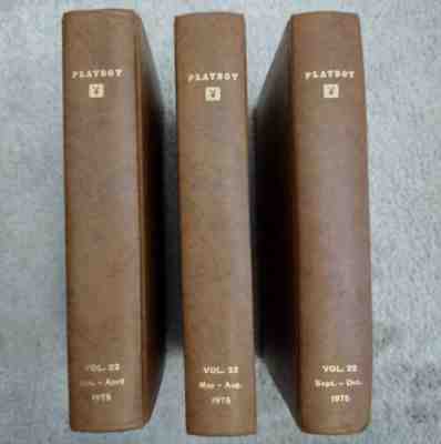 Rare Playboy Hardcover bound Vol. 22 1975 3-Book Set!