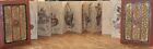 Rare Vintage Burmese Tattoo Book Parabaik Handmade Original Artwork wood & metal