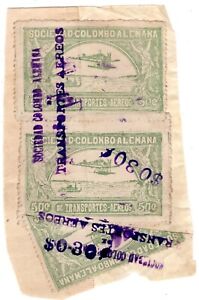 COLOMBIA - SCADTA - 30c PROVISIONAL BISECTED ON PIECE - Sc C24 - 1921 RRR