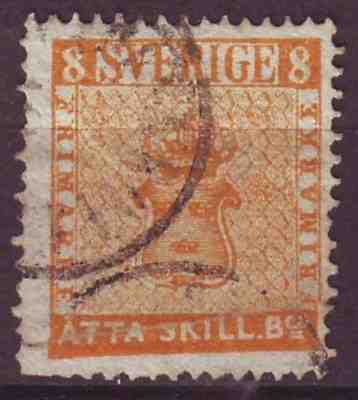 m5173/ Sweden 8 Skilling Issue 1855  (Rare stamp but the stamp is Defect)