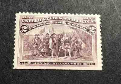 Big_Coh US Stamp SC # 231 1893 2 Cent Landing of Columbus Mint Hinged