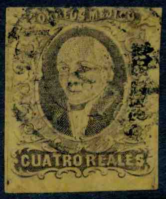 xe31 Mexico #9 4R 1861, Mexico Scarce NF $150 Mexico Changed Colors Early on.