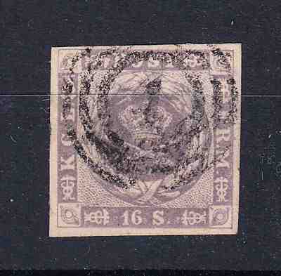 DENMARK - 1857 - Scott # 6 - 16 Skilling gray lilac - used - C1702