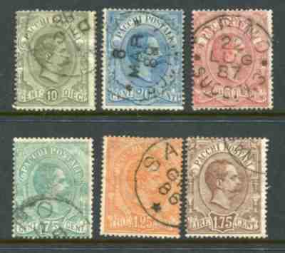 ITALY 1884-86 PACCHI PARCEL Used Set 6 Stamps cat EURO 575