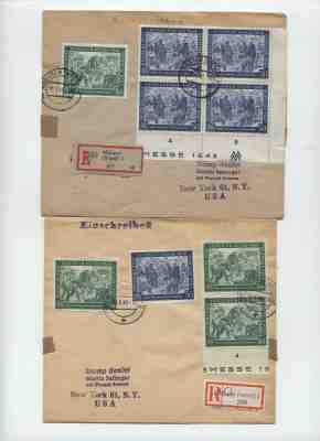 1948 two Germany Leipziger Messe issue covers to USA registered [y3371]