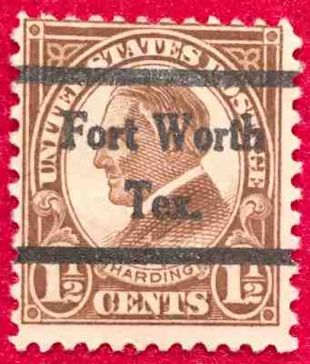 Fort Worth, Texas Precancel - 1.5 cents Harding (U.S. #684) TX