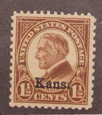 Scott 659 - 1.5 Cents Harding KANS Overprint - MNH - Well Centered - SCV $6.50