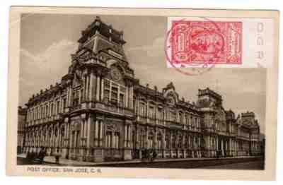 Costa Rica Postcard To Belgium Semi Postal Olympics Stamp RARE!! 1924