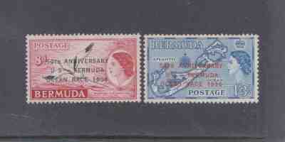 BERMUDA 1956 QE11 50th ANNIV US/BERMUDA YACHT RACE-MUH SET-SG 154 55 $12 freepos