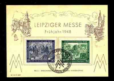 HICK GIRL STAMP-BEAUTIFUL GERMAN  SOUVENIR SHEET 1948  LEIPZIGER  MESSE     XX 