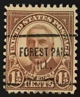 Forest Park, Illinois Precancel - 1.5 cents Harding (U.S. #684) IL